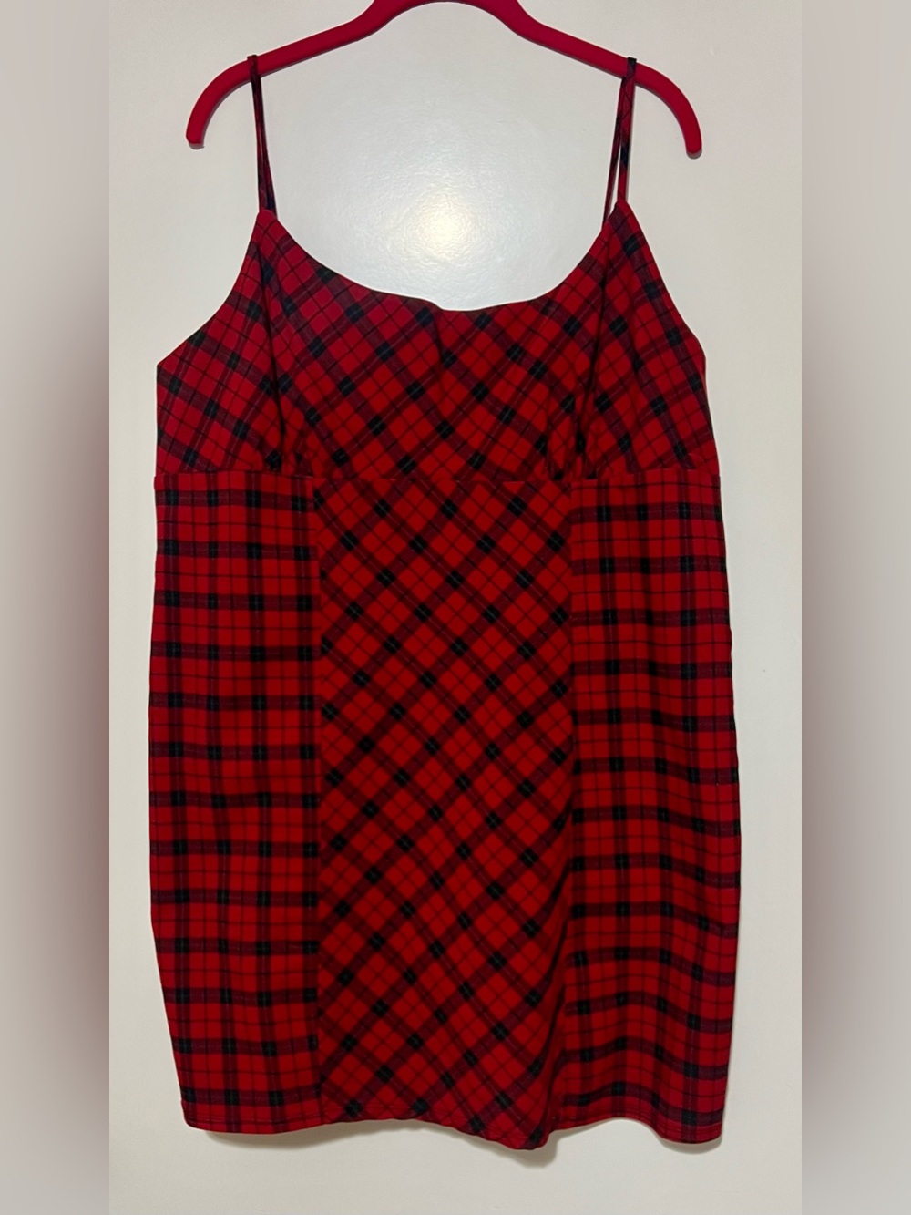 Red and Black Plaid Mini Dress - Picture 7 of 8